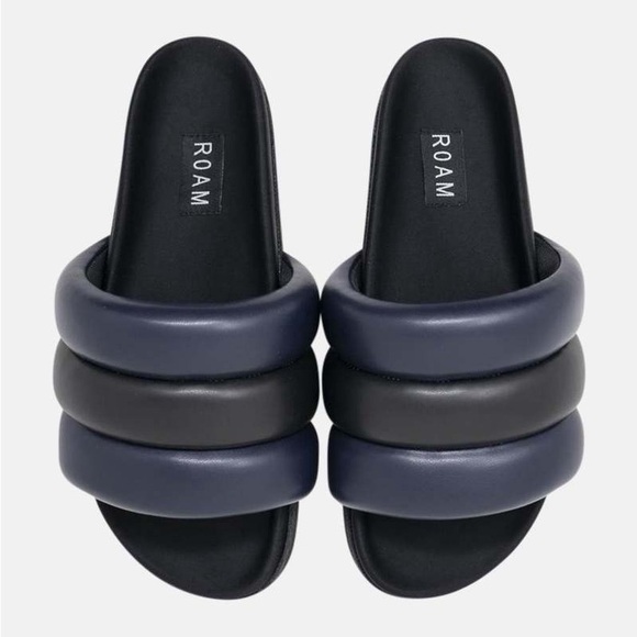 Roam The Puffy Slide Sandals Navy & Black - Picture 1 of 7